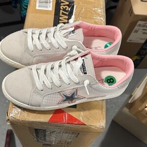 Pink and Gray Star Sneakers